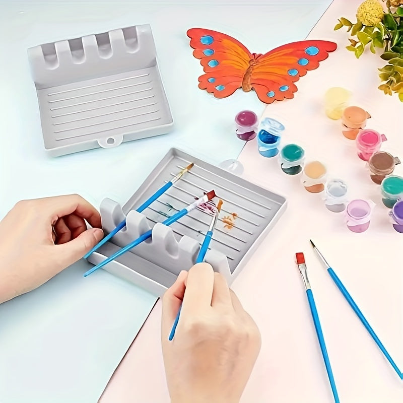 Painting Brush Holder 4 Slots Plastic Paint Brush Rest Holder Watercolor Acrylic