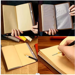 Vintage Faux Leather Notebook for Travel and Stationery