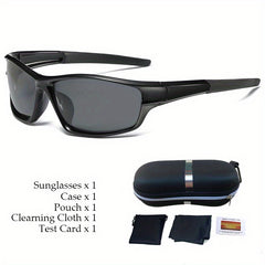 Men's Polarized Sports Glasses for Driving Cycling with Cases Set