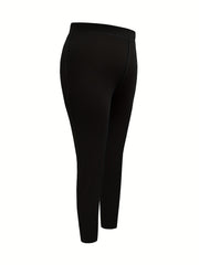  Casual Pants Women's Plus Solid Elastic High Rise Skinny Pants