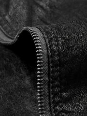 Men's Middle aged PU Leather Jacket With Zipper