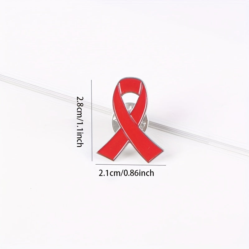 Alloy Love Red Ribbon Brooch for Men