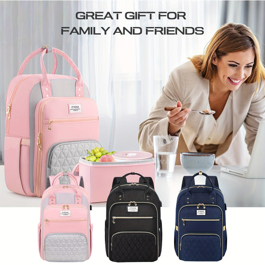 ETRONIK Women's Lunch Backpack 39 Laptop Backpack with Insulated Cooler