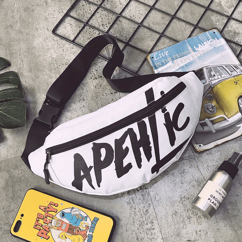 Graffiti Letters Waist Bag Sports Crossbody Bag For Women
