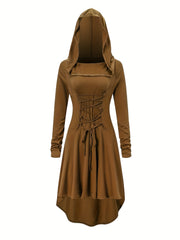 Gothic Witch Cosplay Dress Halloween Hooded Costume