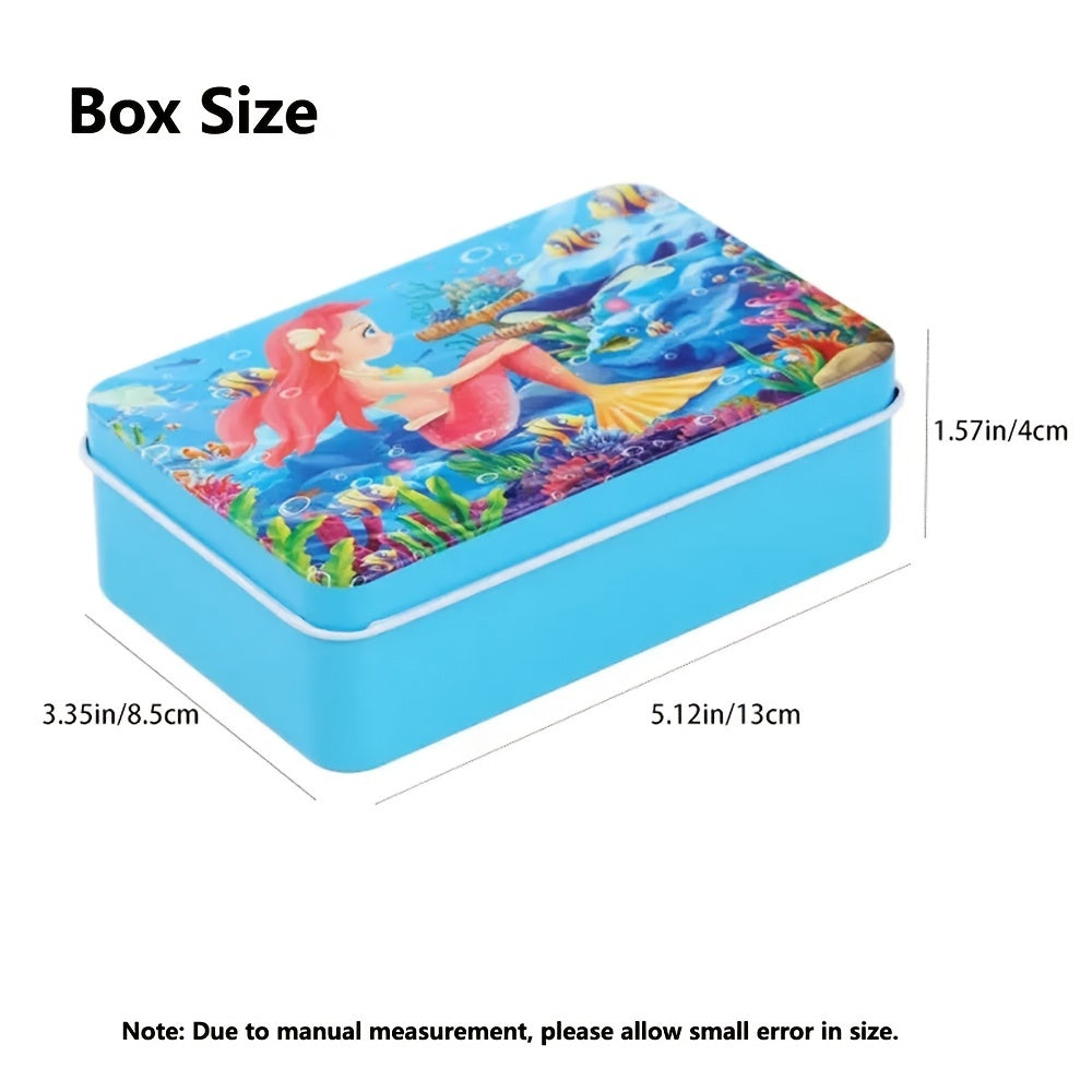 Wooden Cartoon Puzzle With Iron Box Kids Early Education Toy