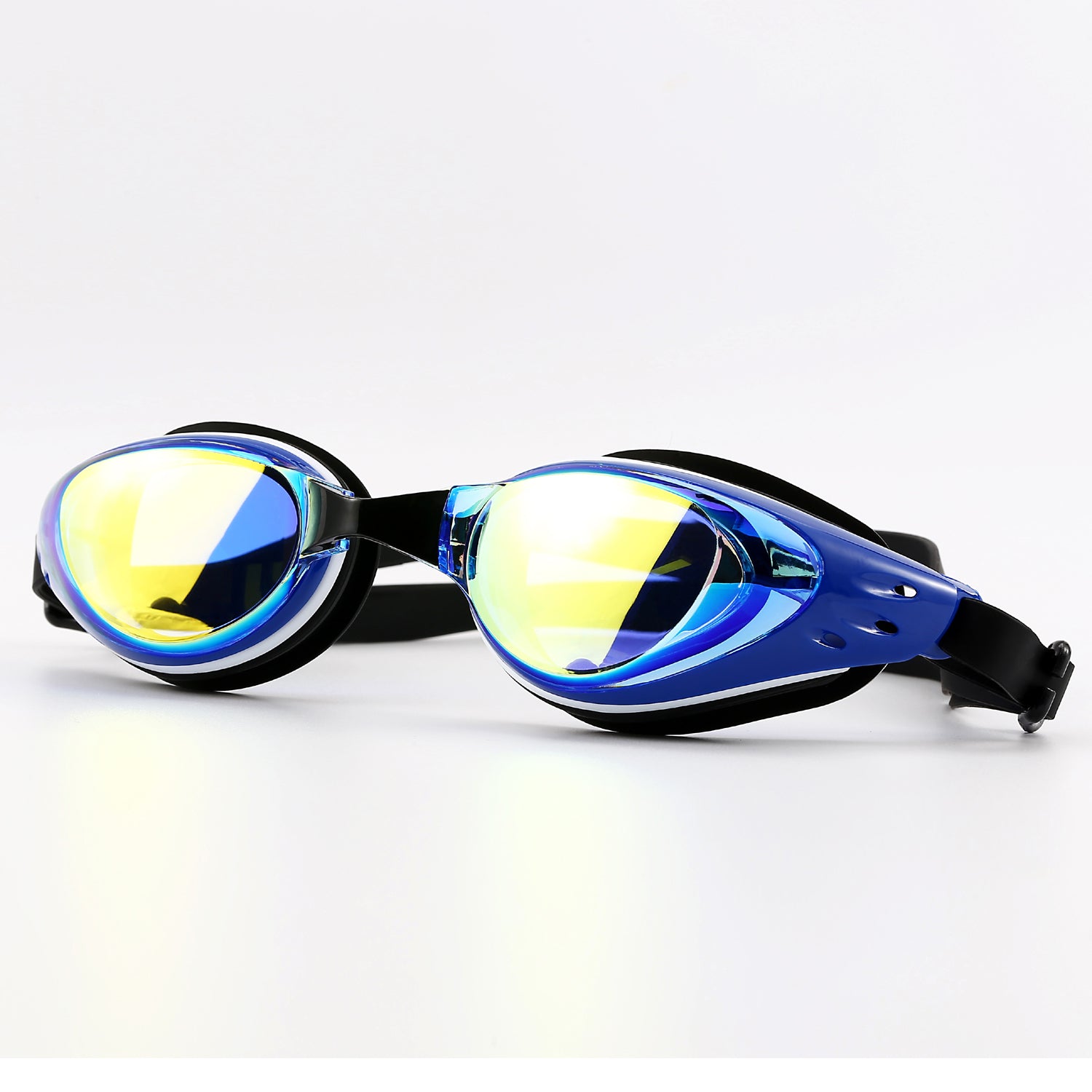 Electroplating Anti-fog HD Swimming Goggles Set with Cap, Nose Clip, Earplugs