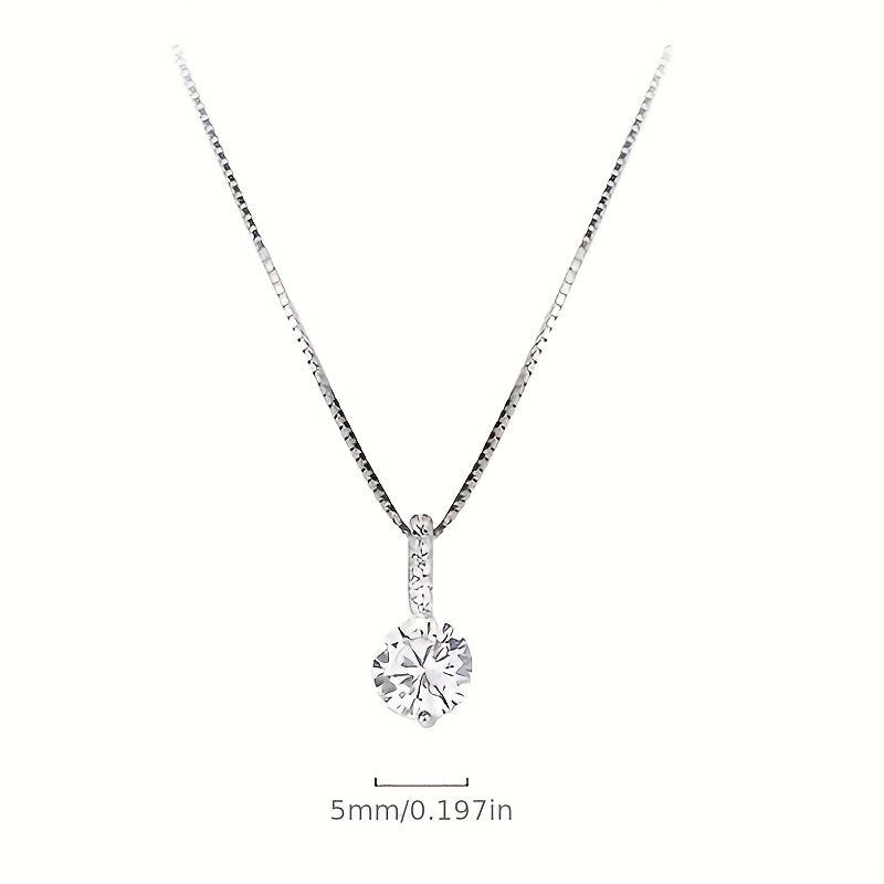 Zircon Water Drop Pendant Clavicle Chain Necklace for Women