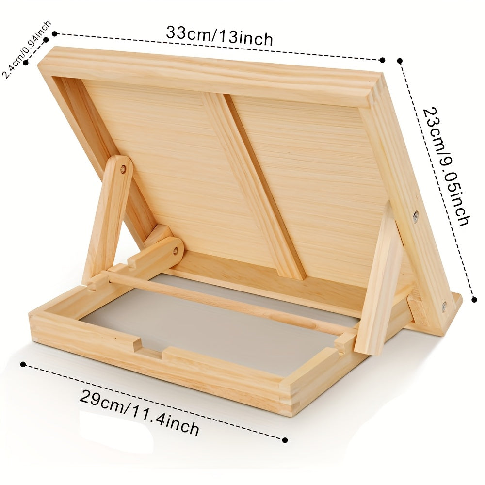 Wooden Easel Sturdy Natural Wood Angle Stand with 80 Adjustable Angle
