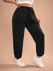  Women's Solid Tie Front Joggers