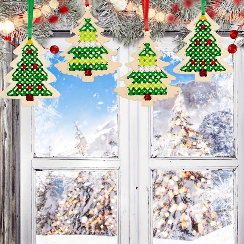 DIY Crafts Embroidery Set Christmas Tree Style 5 Pieces Star Christmas Tree