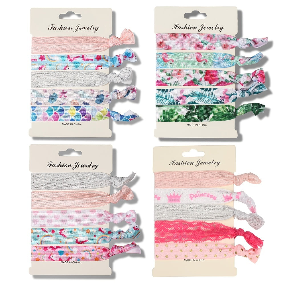No Crease Ribbon Elastic Ponytail Holder Hair Ties Hair Styling Accessories