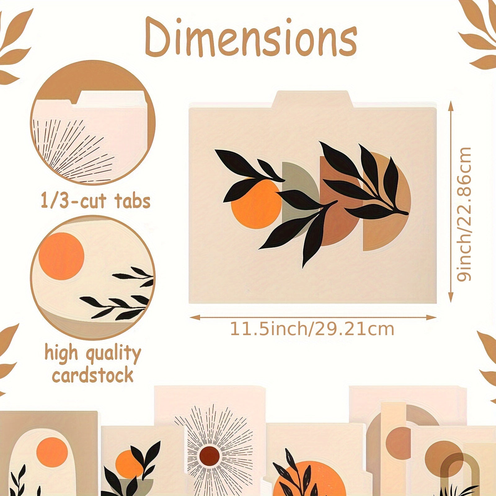 24pcs Decorative File Folders Letter Size 1/3 Cut Tab Office Supplies Organizer