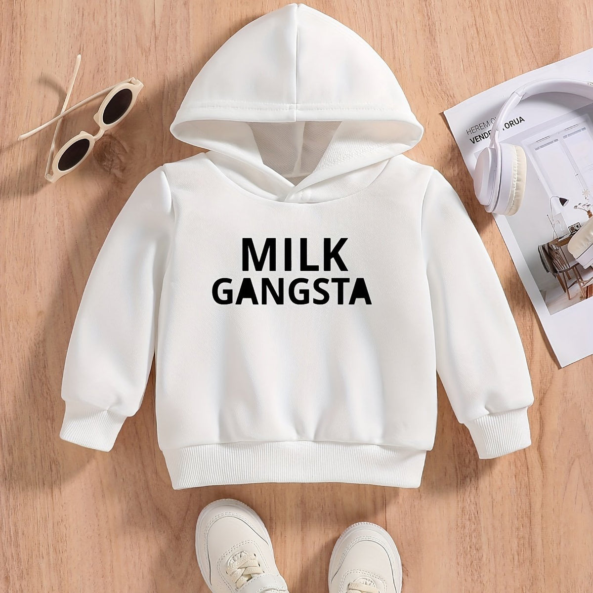 Funny Letter Print Baby's Pullover Hoodie