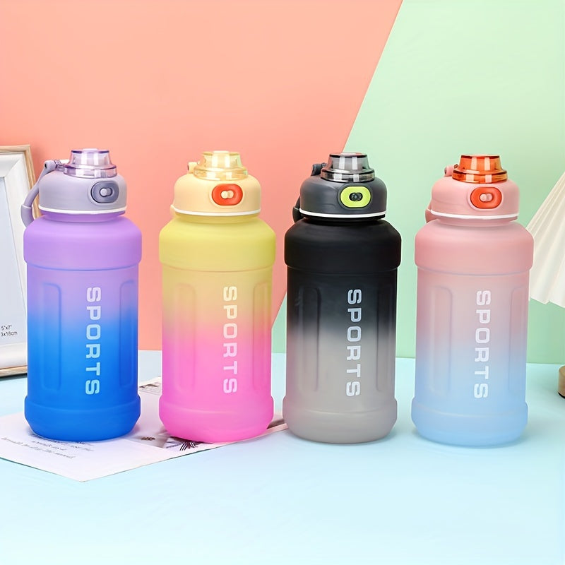 1300ml Gradient Frosted Water Bottle With Straw 44oz Leakproof Portable Cup