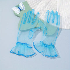1 Pair Lace Mesh Gloves for Women