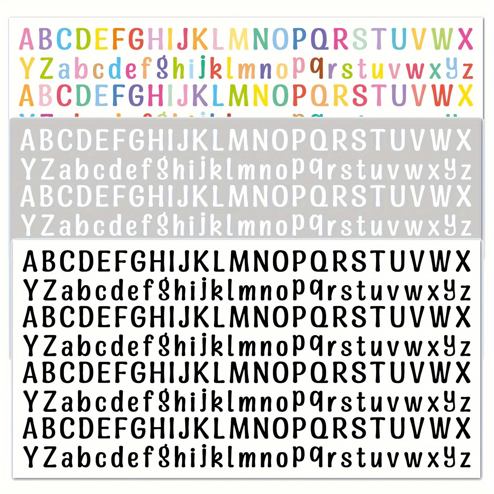 5 Reusable Vinyl Alphabet Transfer Paper - Colorful Letter Decals