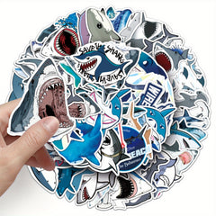 50pcs Shark Stickers Vinyl Decals for Laptops Water Bottles