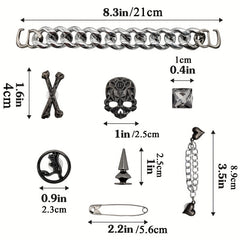 22pcs Gothic Shoe Charms for Clogs Garden Shoes Decoration Adults