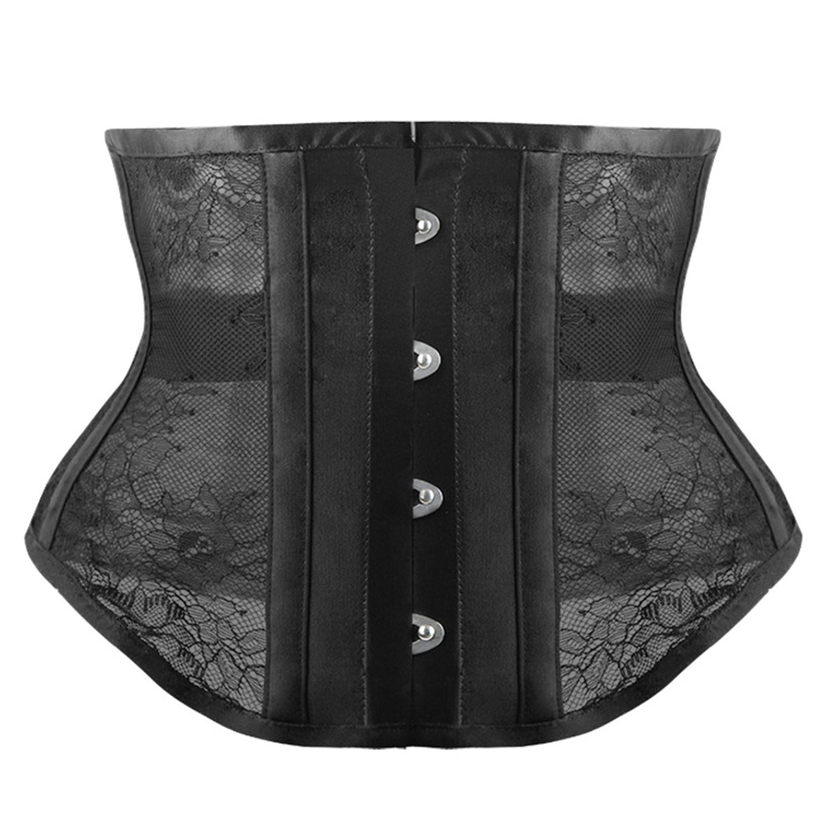 Floral Lace Strapless Corset Tummy Control Lace Up Body Shaper