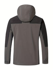 Men's Contrast Hooded Jacket For Spring Fall Winter