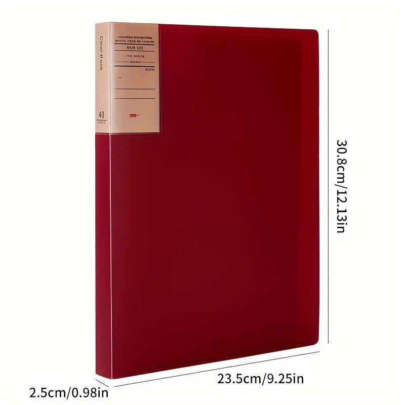 15pcs Red A4 Size Transparent Insert Layer Information Book