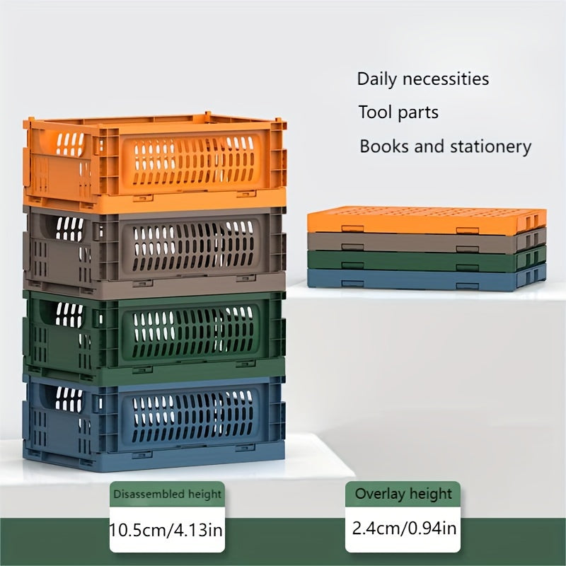 1pc Folding Storage Basket Outdoor Picnic Bin Desktop Storage