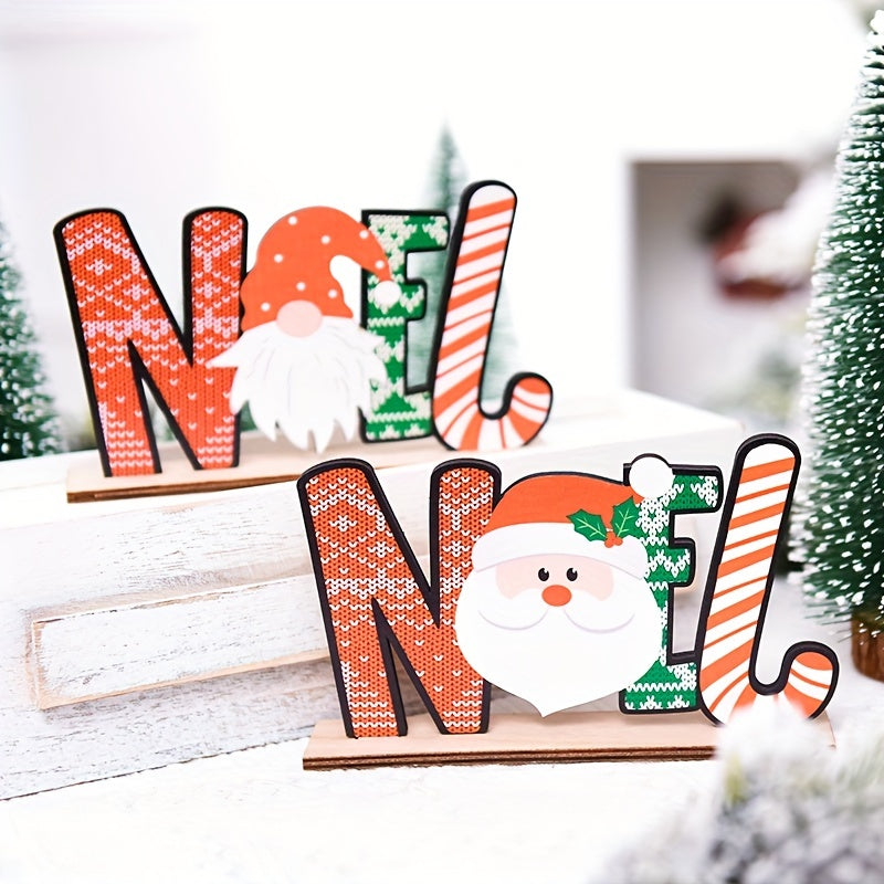 1pc Wooden Christmas Decorations Santa Snowman Table Ornaments
