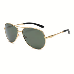OUWEN Oversized Aviator Sunglasses Green Lens UV Protection