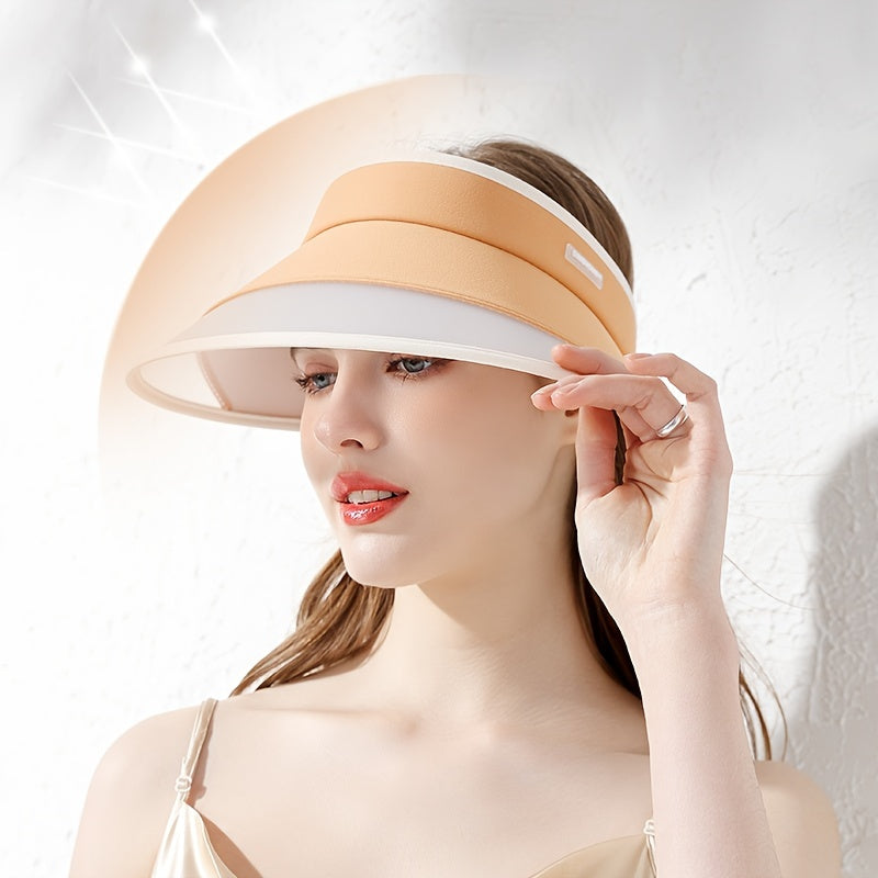Wide Brim Visor Hat UV Protection Sunscreen Stitching Summer Sun Beach Cap