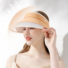 Wide Brim Visor Hat UV Protection Sunscreen Stitching Summer Sun Beach Cap
