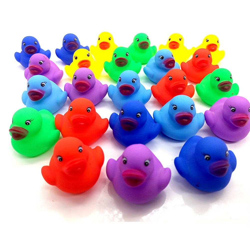 12pcs Colorful Bath Toys Rubber Duck Toy