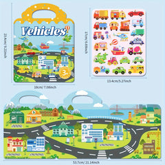 Colorful Dinosaur & Animal Sticker Book - Waterproof