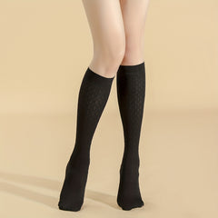 Textured Calf Socks Comfy Knee High Women's Stockings