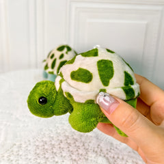Sea Turtle Doll with Expressive Eyes & Fluffy Shell Soft Stuffed Animal