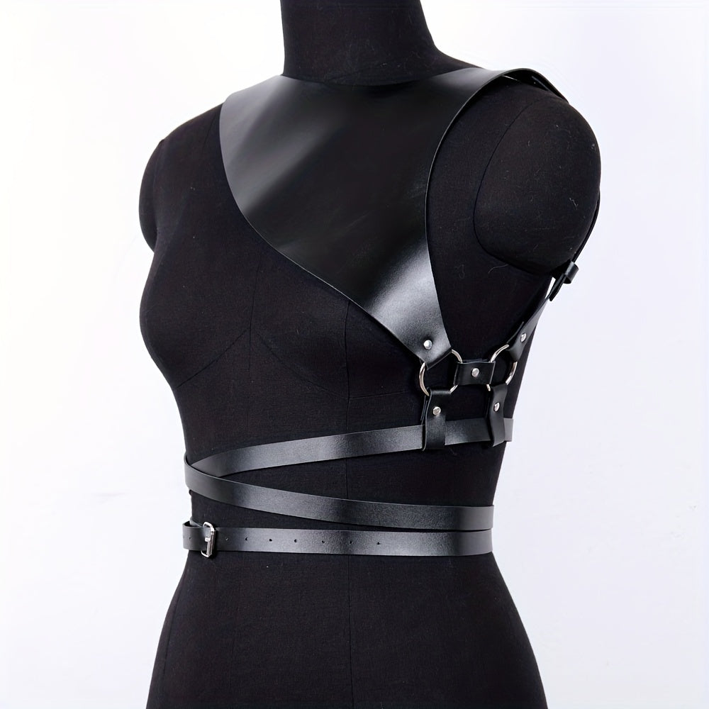 Punk PU Leather Waist Belt Gothic Harness
