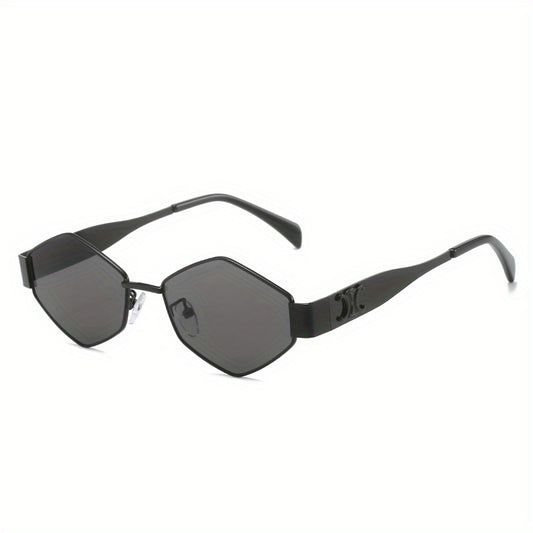 Geometric Metal Frame Sunglasses UV400 Anti Glare Glasses Punk Style