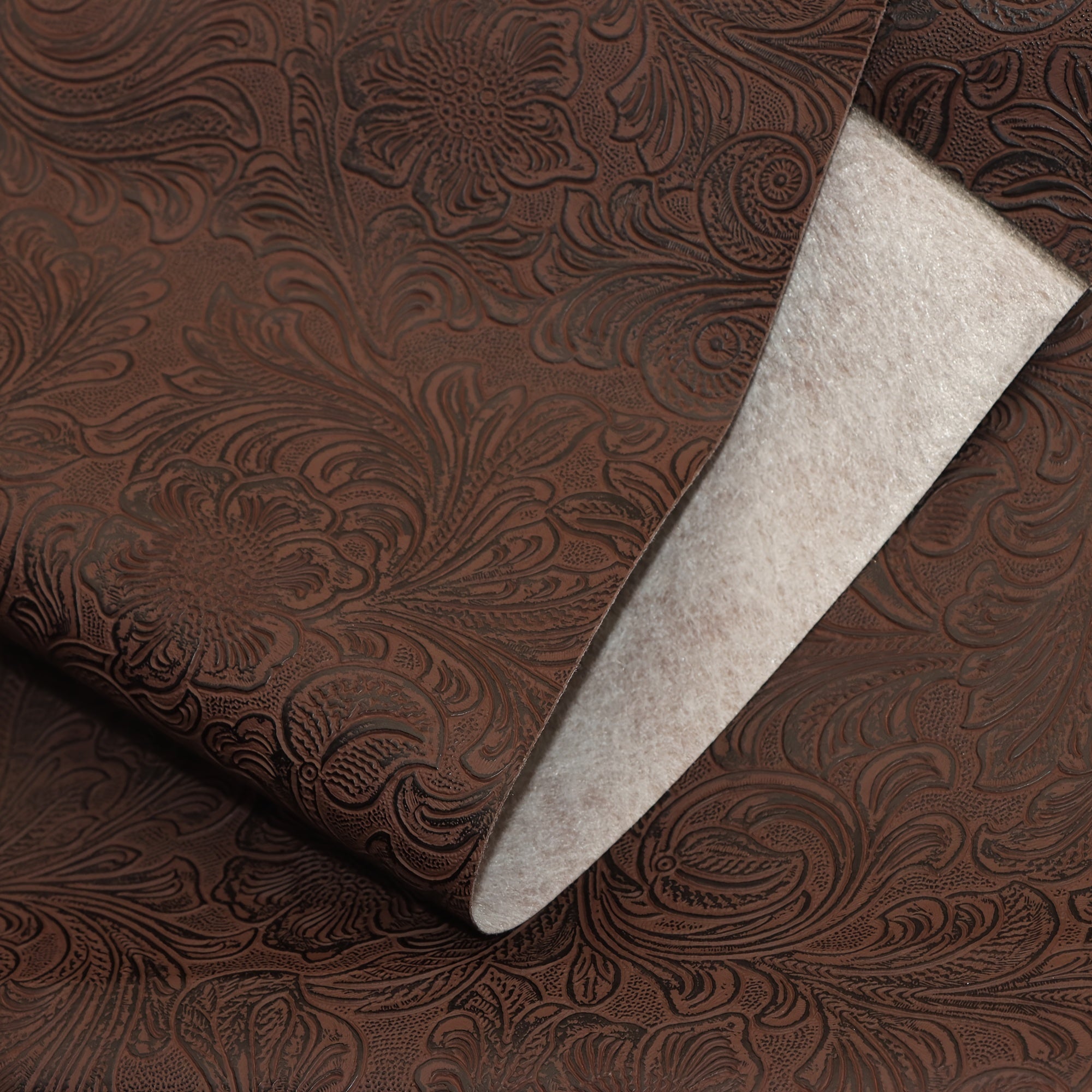 Bump Textured Faux Leather Roll Swirls Pattern - 29.97x139