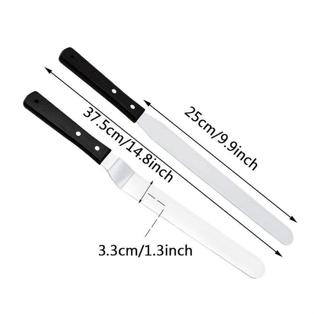Stainless Steel Cake Spatula Set for Icing & Frosting