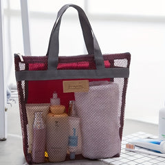 Quick Dry Mesh Shower Bag Portable Toiletry Tote for Gym and Travel