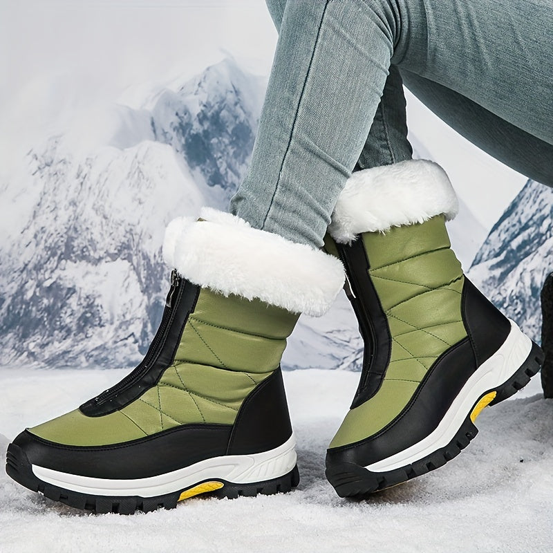 Women's Warm Snow Boots - Non-slip Medium Tube Winter Boots