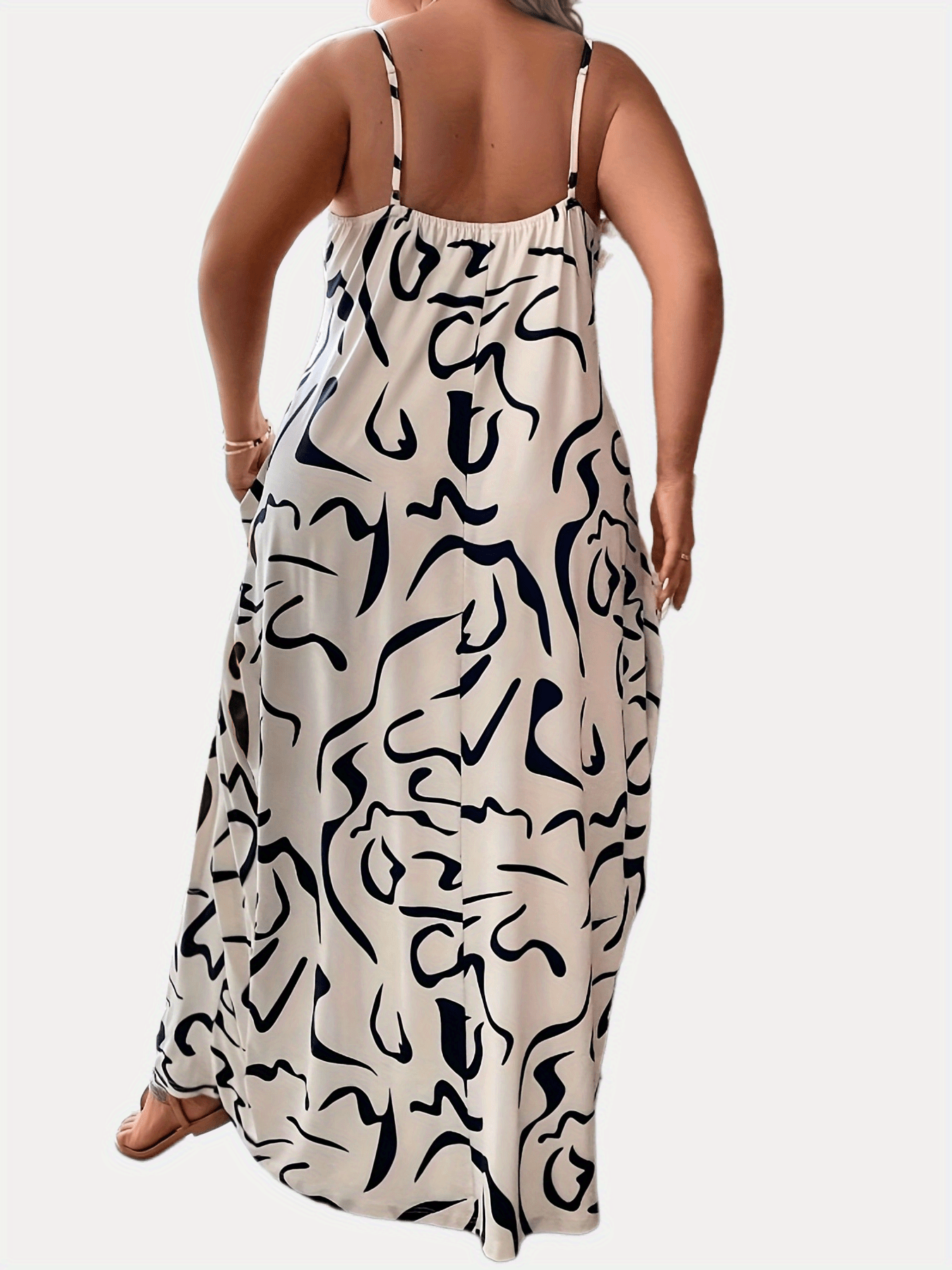  Graffiti Print Maxi Cami Dress