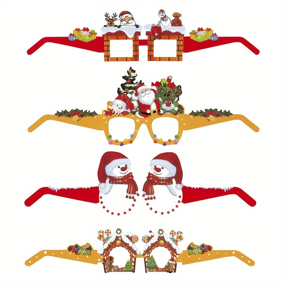 8pcs Christmas Paper Glasses Party Favors