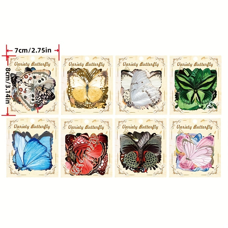40pcs Butterfly Waterproof Stickers Scrapbooking Label Diary Cup Phone