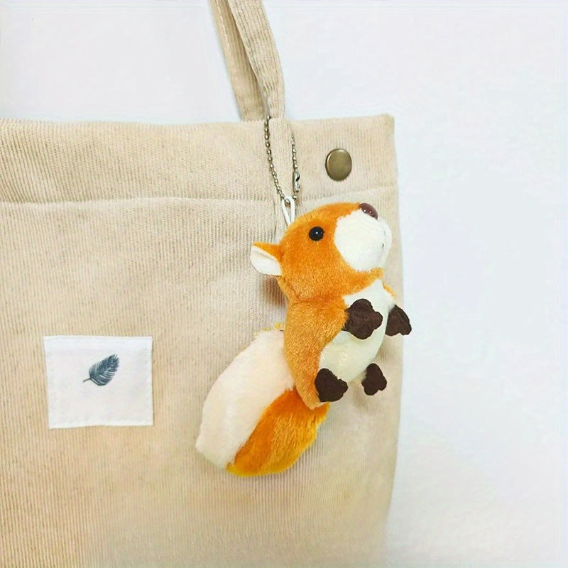 2pcs Cute Squirrel Plush Keychains Soft Animal Toys Brown & Fur for Bags Friends