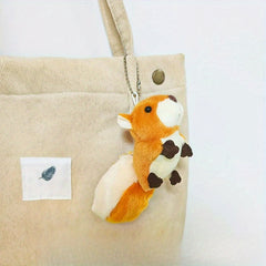 2pcs Cute Squirrel Plush Keychains Soft Animal Toys Brown & Fur for Bags Friends