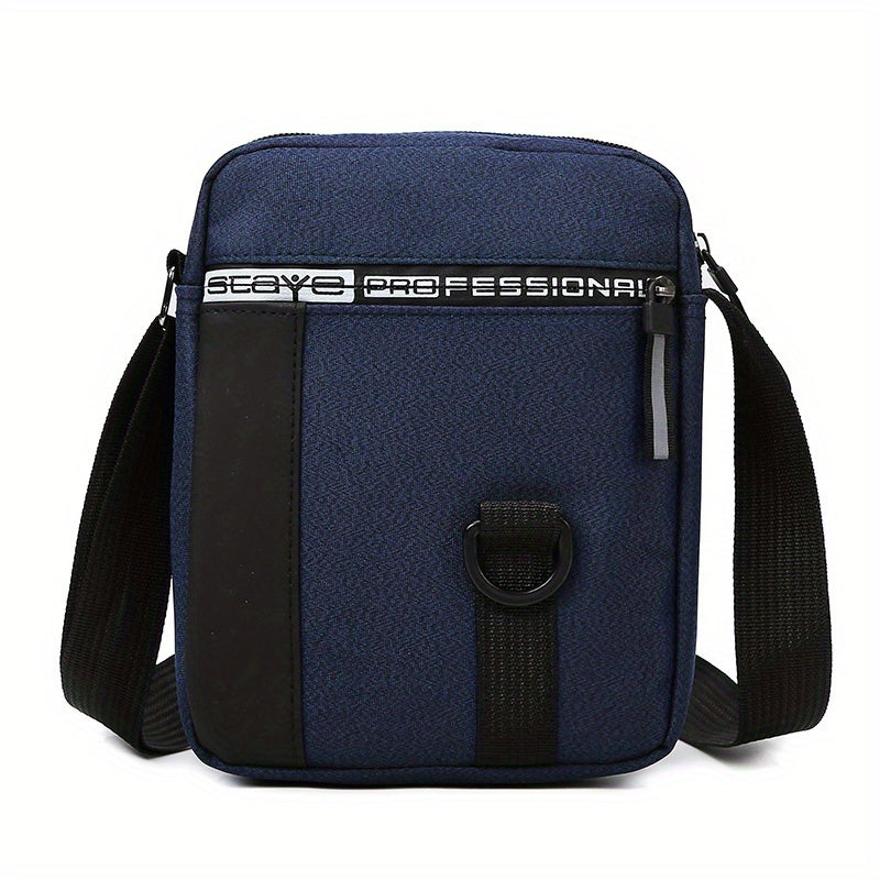 Mini Canvas Crossbody Bag Letter Zipper Mobile Phone Bag