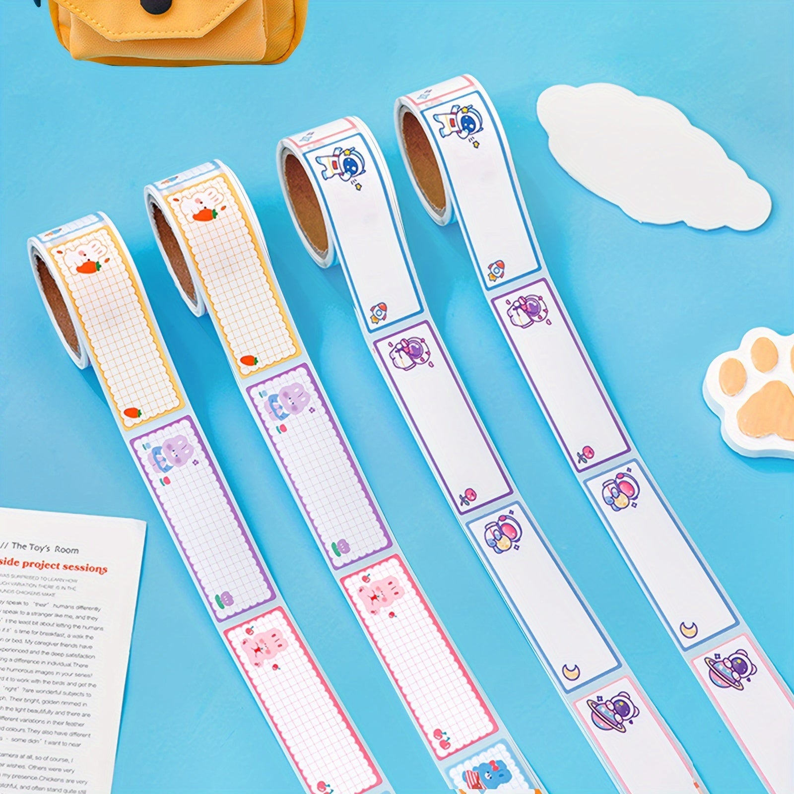 Cartoon Tape Name Stickers Multifunctional Message Index Handwritten Label