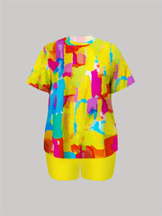  Tie Dye Tee & Solid Shorts Set