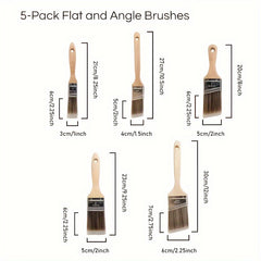 5pc Paint Brushes Set for Wall Cabinet Fence Deck